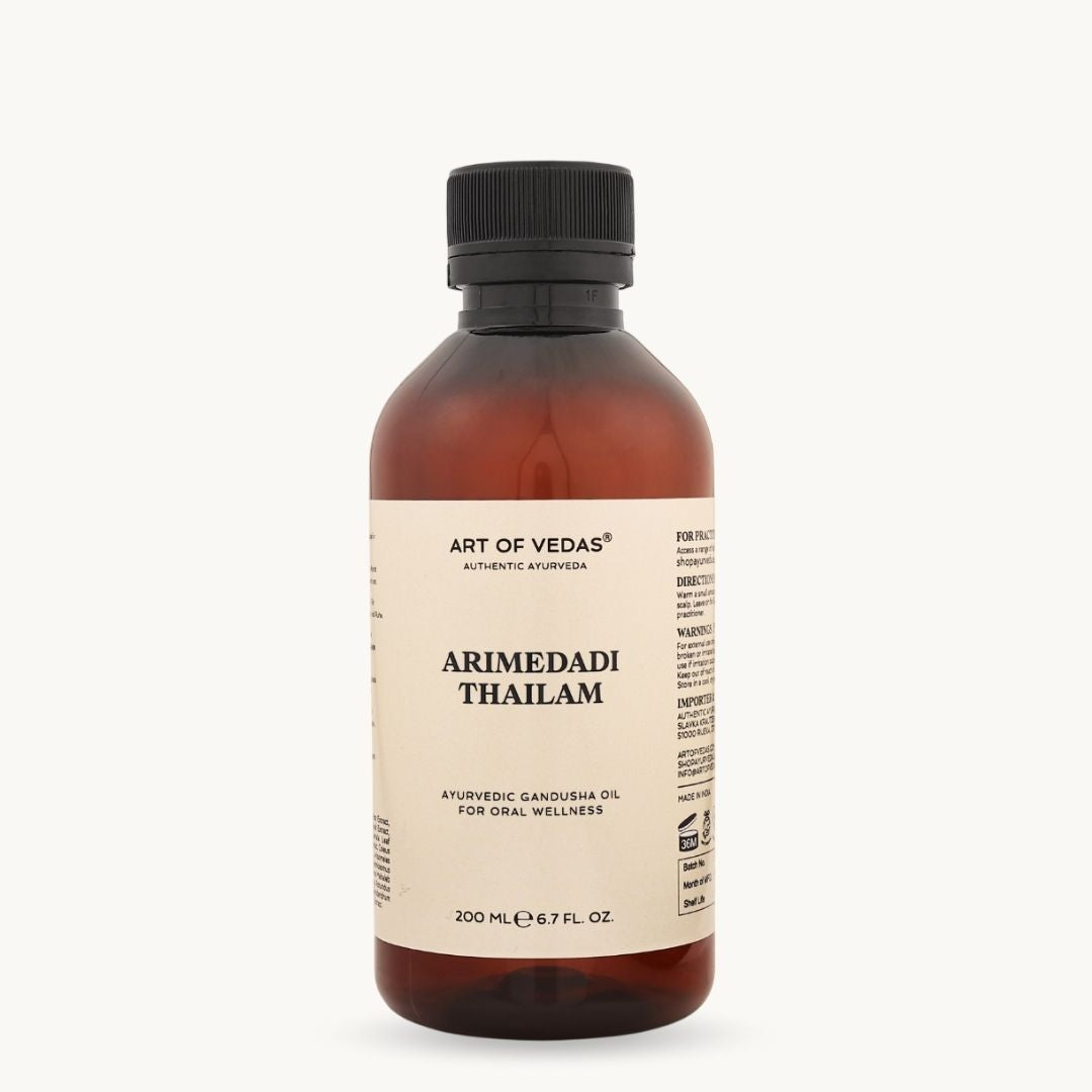 Art of Vedas Arimedadi Thailam 200ml - Ayurvedic Gandusha Oil for Oral Wellness