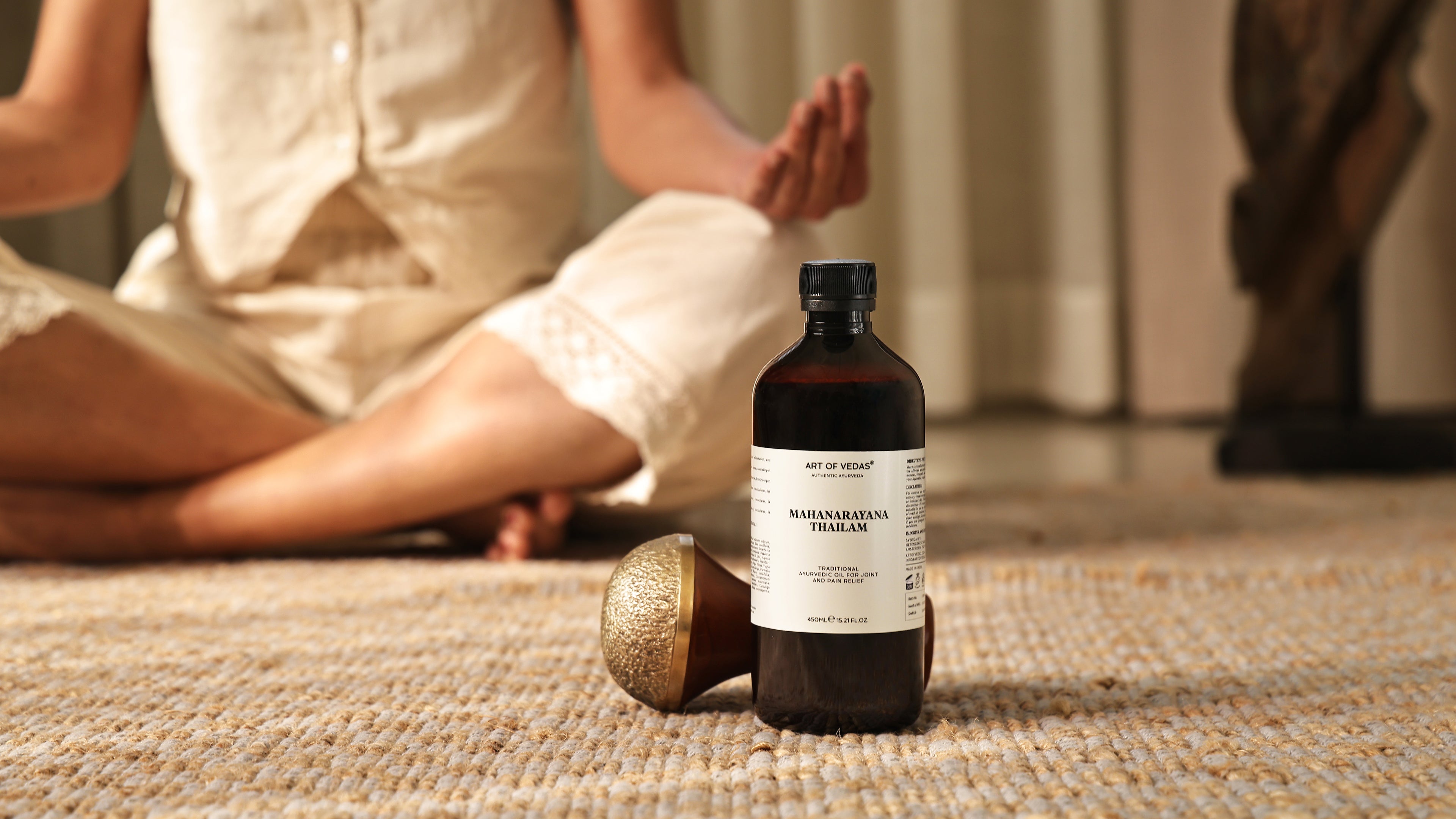 Art of Vedas Authentic Ayurvedic Wellness Collection - Ayurvedic Oil Bottle with Kansa Wand for Traditional Holistic Wellness and Daily Ritual