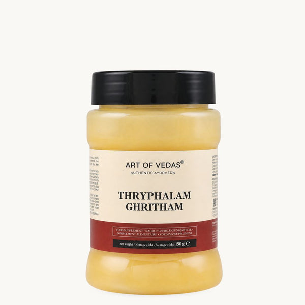 Art of Vedas Triphala Ghritham, classical Ayurvedic ghee: Haritaki, Amla, Bibhitaki. 150 g glass jar