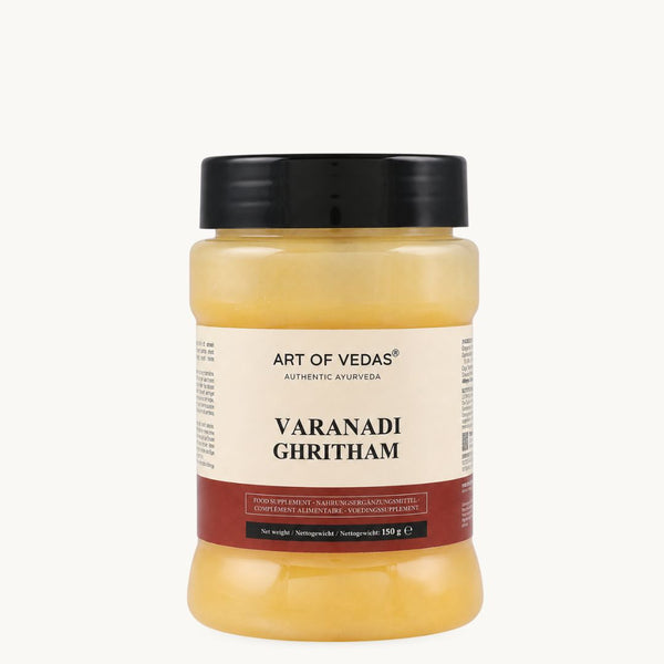 Art of Vedas Varanadi Ghritham, classical Ayurvedic ghee: Shatavari, Haritaki. 150 g glass jar